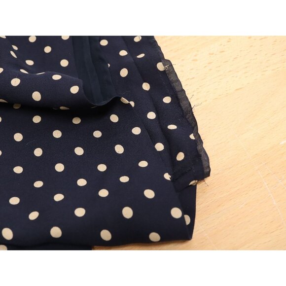 Talbots Sz 14 Blouse & Maxi Skirt Set Navy Blue / Khaki Polka Dot 100% Silk - Picture 6 of 6